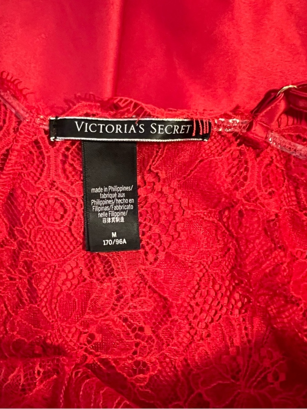 Victoria's Secret Red Lace & Satin Chemise Slip Nightie Love Sexy - Picture 2 of 8